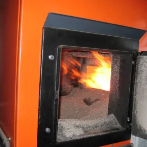 Focolare di una caldaia a biomassa