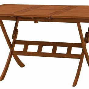 Un tavolo ripiegabile in legno da giardino