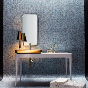Particolare bagno con mosaico Bisazza