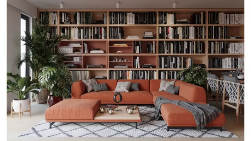 Una libreria a tutta parete e un tappeto possono essere di grande aiuto