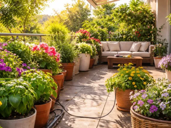 Irrigatori per vasi, per la tenuta del verde sul terrazzo