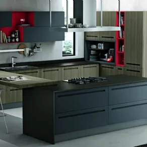 Cucina a elle con isola