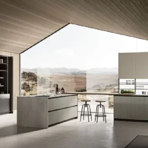 Cucina con isola Origina anta telaio alluminio di Febal Casa