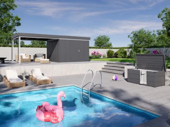  Juno di Hörmann, la nuova casetta da giardino con lounge laterale