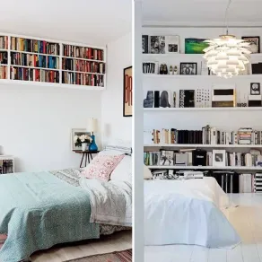 Si avrà maggior confort e relax se in camera da letto si collocano librerie sospese 