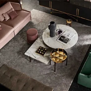 Living con colori a contrasto proposto da Gallotti e Radice