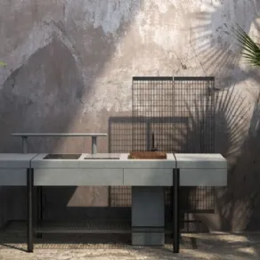 È in cemento sostenibile la cucina outdoor Libera di Elmar