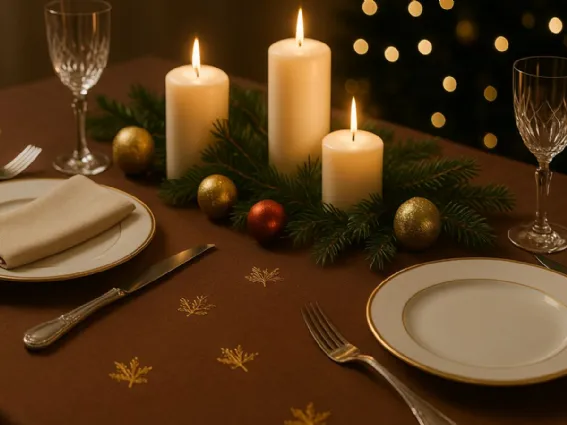 La tovaglia per la tavola di Natale