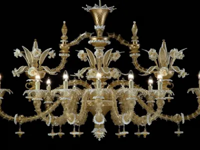 Lampadario in vetro di murano