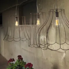Lampadario a soffitto in ferro battuto 