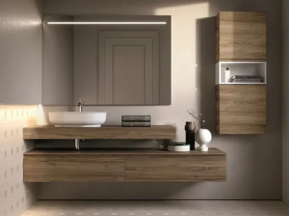 Mobile con lavabo da appoggio della collezione Form di Ideagroup