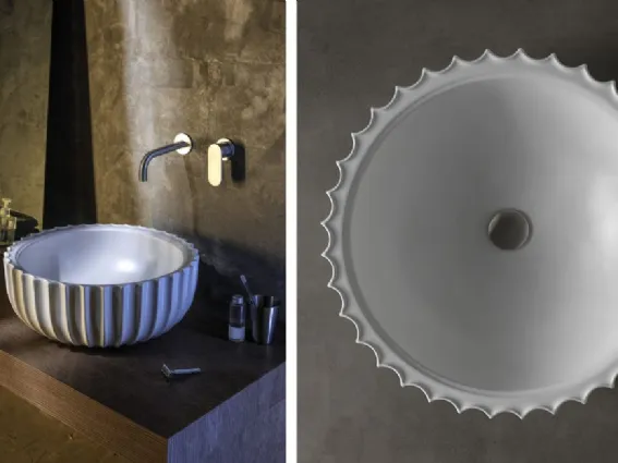 Lavabo da appoggio di design collezione Settecento di Flaminia