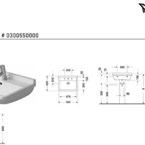 Misure lavabo Starck 3 Duravit