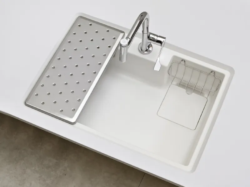 Yoshimoto - HS800: lavello a una vasca in Crystal Surface