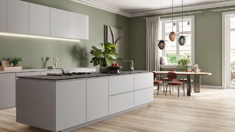 La pittura SoftTouch Iperceramica verde oliva si smacchia con acqua e spugna morbida