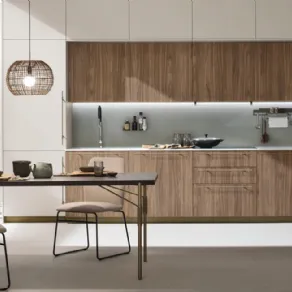 Metropolis di Stosa. Cucina  a parete con ante in laminato materico