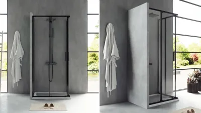 Exagonshop, box doccia con profili in nero opaco