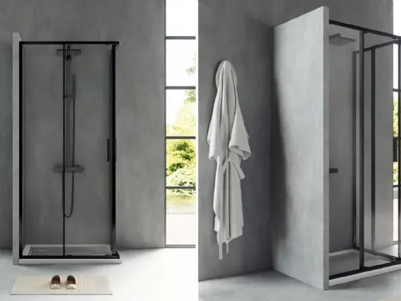 Exagonshop, box doccia con profili in nero opaco