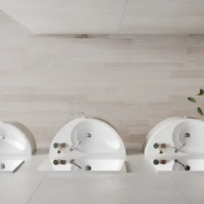Lavabi curvi della collezione Moon di Blob by Ideagroup