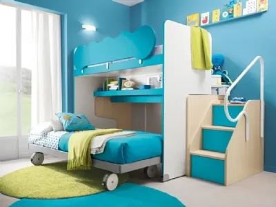 Letto a castello scorrevole per due