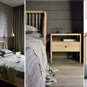 Letto matrimoniale in rovere massello OAK SPINDLE di Ethnicraft