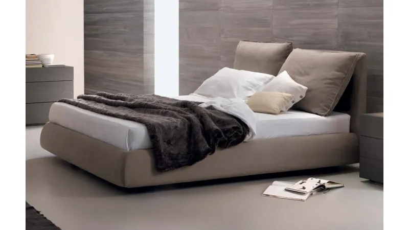 Arredo Design Online, letto matrimoniale in tessuto con contenitore