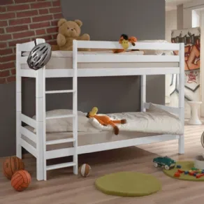 letto a castello con rete in legno