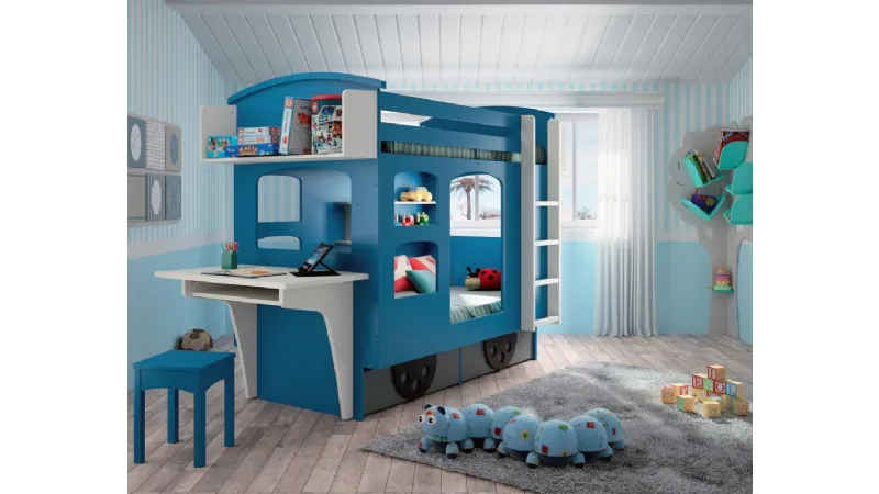 Letto bambini a forma di roulotte romantico di Mathy by Bols 