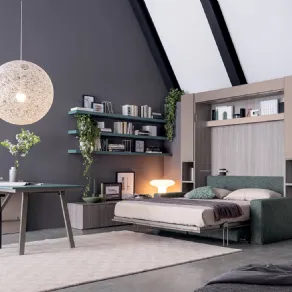 Parete attrezzata con divano letto matrimoniale Clever