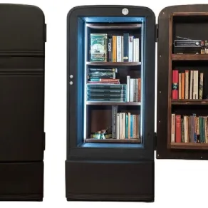 Il frigorifero diventa una libreria di design