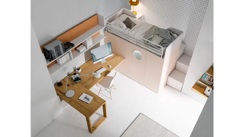 La cabina armadio con letto a soppalco Container fa parte delle novità 2021 di Dielle