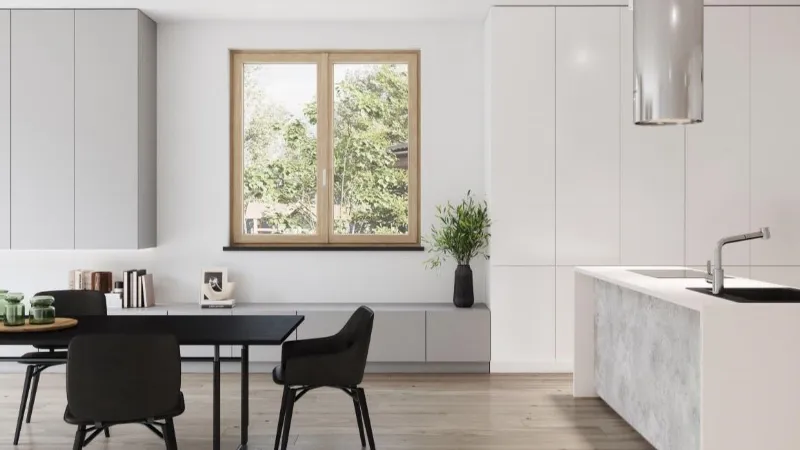 Finestra Ravia Evo con finitura Real Wood