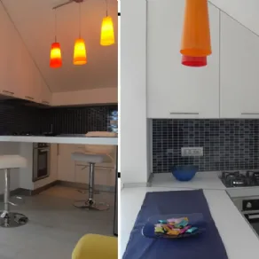 Zona giorno mansarda in Rapallo, particolare della cucina, ArchiDesignLab.com