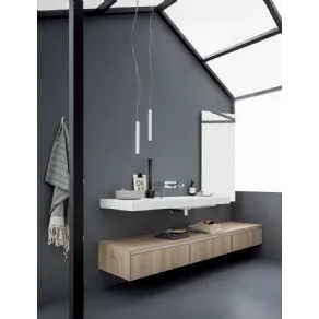 Birex, mobile da bagno Collezione 45: il nome deriva dal taglio a 45 gradi presente su ante e fianchi