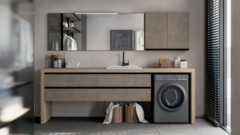 Mobili lavanderia della collezione Spazio Time di Ideagroup