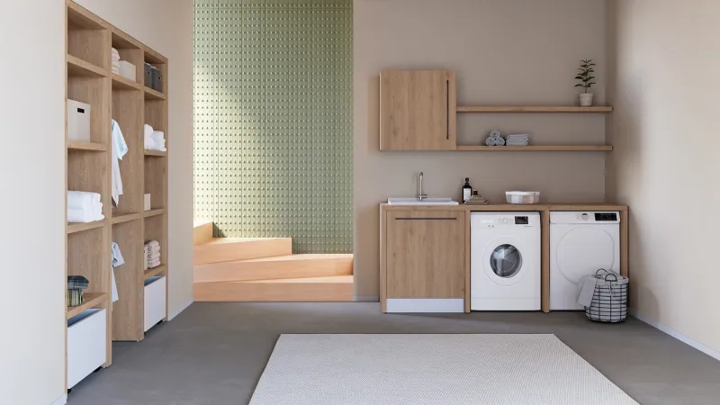 La linea di mobili lavanderia Smartop di Colavene