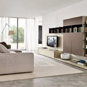 Parete attrezzata modulare con porta tv Z033-Z034 di Zalf