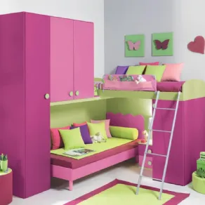 cameretta con letto a soppalco