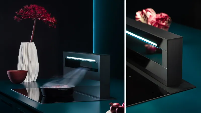 Level One di Falmec, piano induzione con aspirazione integrata