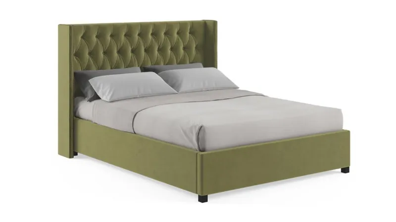 Letto imbottito colore olive green di Stella Queen 