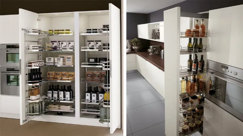 Soluzione con colonne estraibili, cucina marca Leroy Merlin