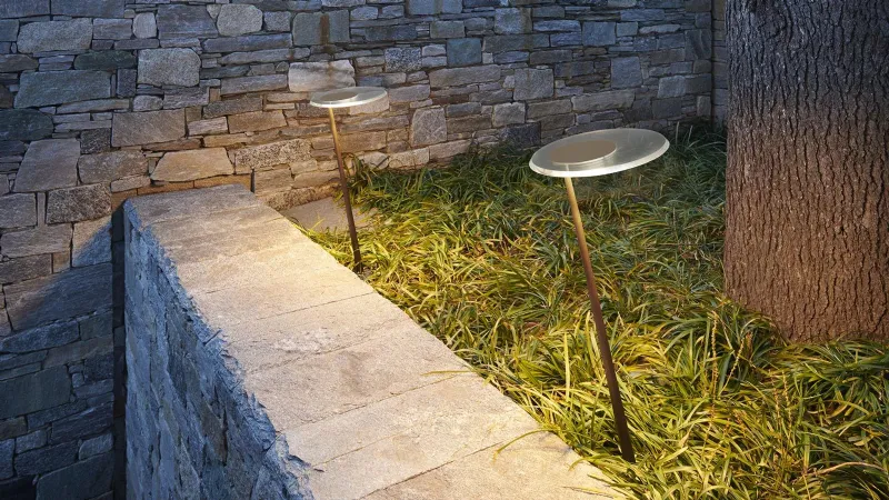 Amanita di Oluce. lampada da esterno a luce led diretta