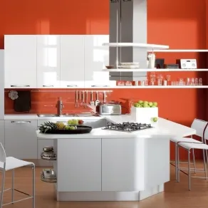 Pareti colorate cucina bianca 