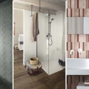 Ceramiche Ragno collezione Resina: Modello Struttura 3d Bee grigia, Modello Struttura 3d Bee bianca, Modello Mosaico Classico