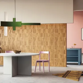 Piccole piastrelle modulari in grès smaltato della collezione Geosystem di Ceramica Vogue