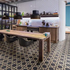 Bisazza propone le piastrelle in gres effetto cementine modello GUSTAV MARQUINIA