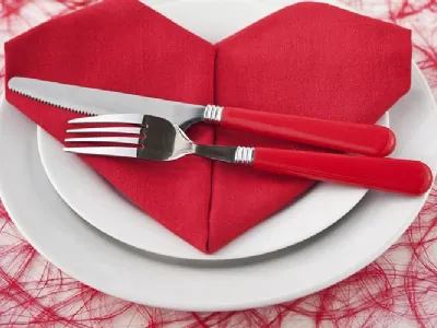 Tovagliolo cuore come segnaposto