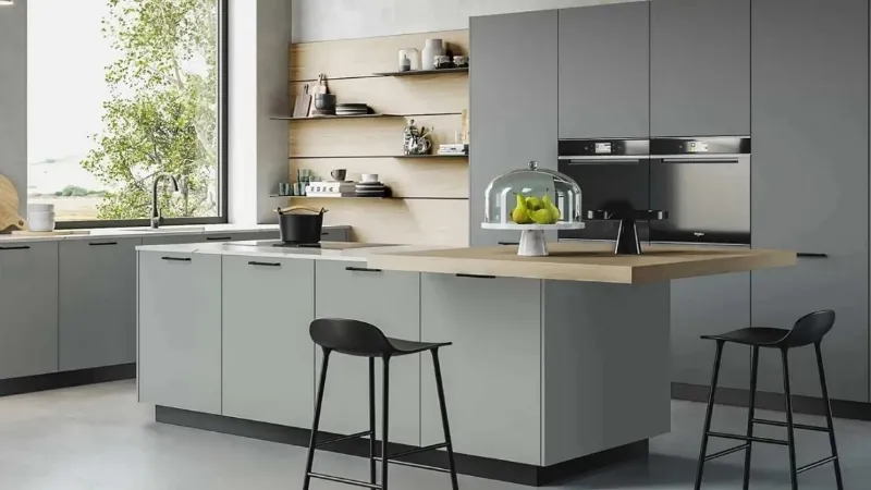 Delicatezza e isola in Okite per D20 by Doimo Cucine
