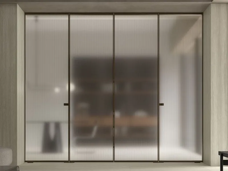 Bluinterni - Quadro Folding: porta a libro in vetro millerighe