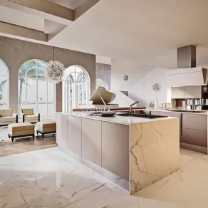 Top cucina in marmo bianco